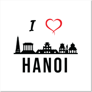 I love Hanoi Skyline Vietnam Vietnamese Design Posters and Art